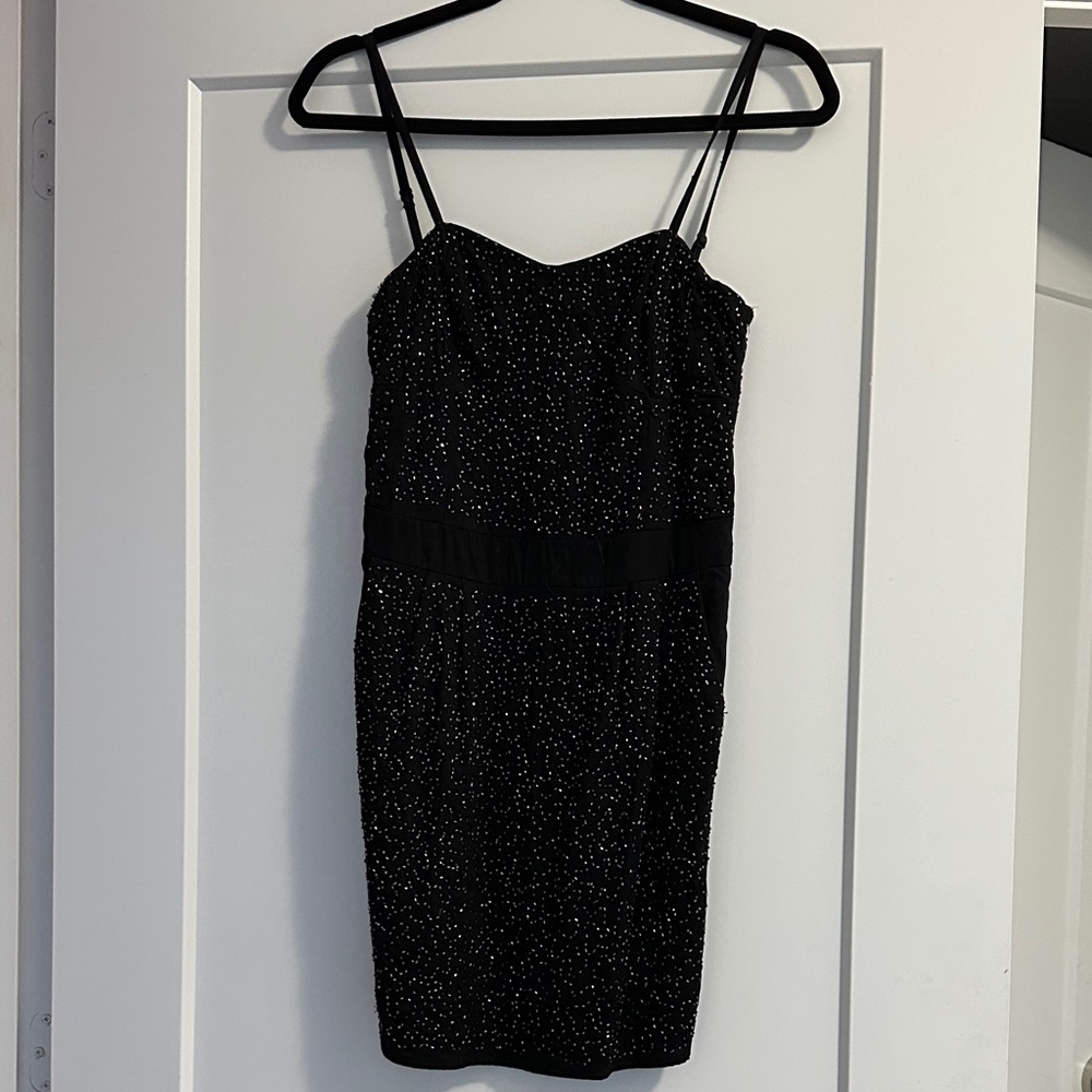 Bershka Black Mini Dress with White Dots